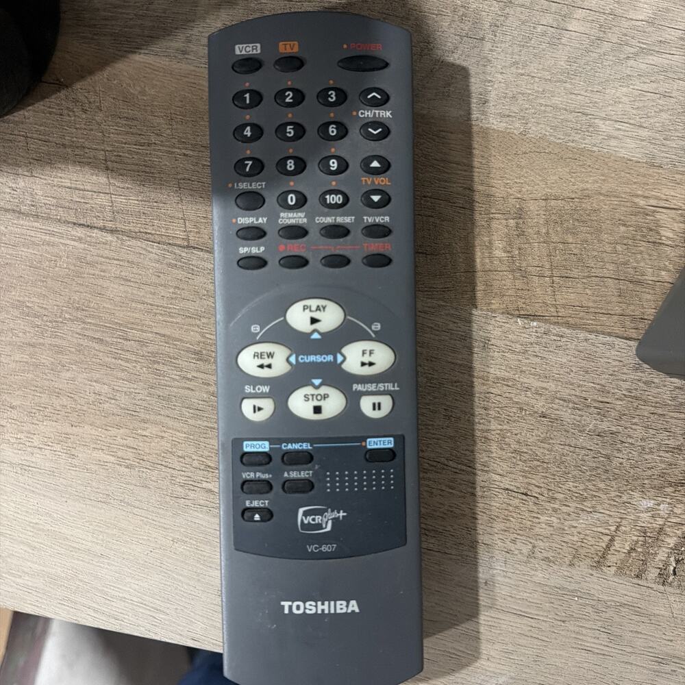 Genuine Toshiba VC-607 VCR Remote Control W602 W607 OEM Tested